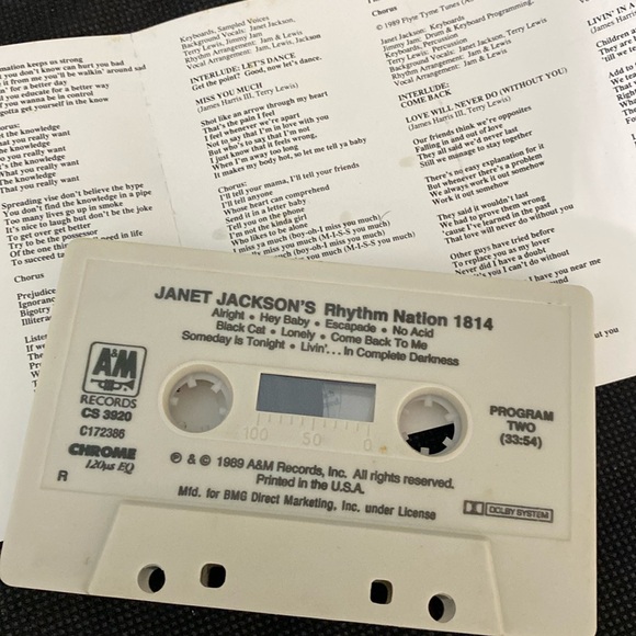 Vintage 80’s cassette tapes- Janet Jackson- Rhythm Nation & Control - Picture 7 of 8
